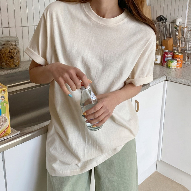 온더리버 여성용 온리 데일리 베이직 반팔 티셔츠