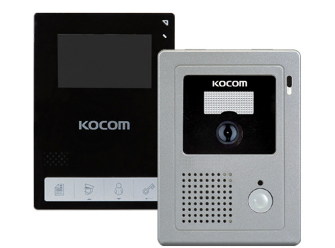 코콤 비디오폰 블랙 + 현관 카메라 세트, 비디오폰(KCV-434B), 현관카메라(KC-C60)