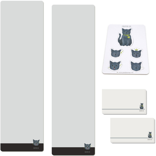 판다몽 러시안 블루 모니터 메모보드 풀세트 MONS05, 좌측용 + 우측용