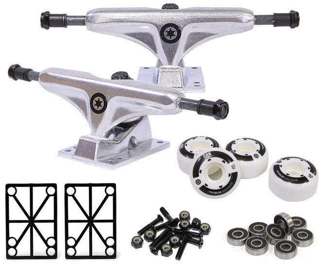 사라코 스케이트보드 ABEC 7 베어링 트럭 세트, 실버, 1개