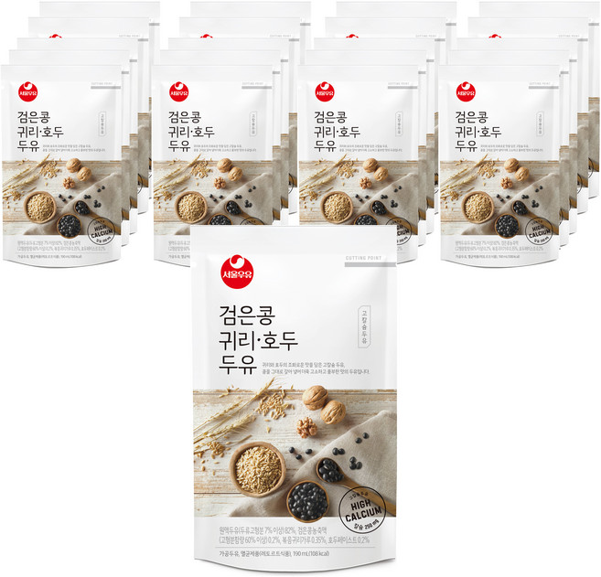 서울우유 검은콩 귀리 호두 두유, 190ml, 40개