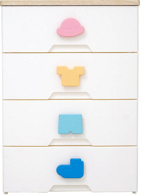 보노하우스 키즈플러스 상판 서랍장, 내츄럴오크, 4단