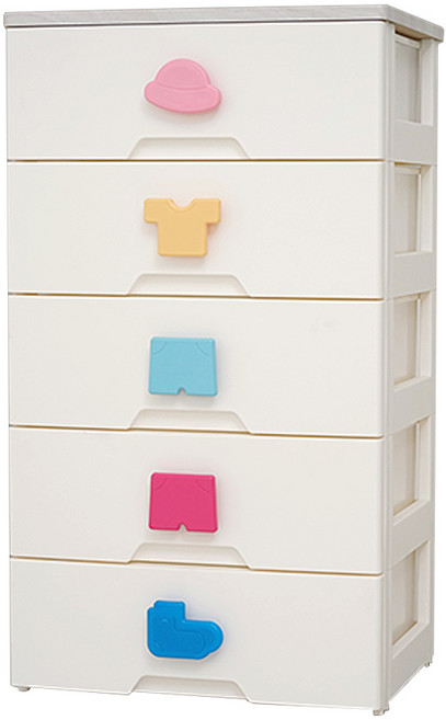 보노하우스 키즈플러스 상판 서랍장, 화이트오크, 5단
