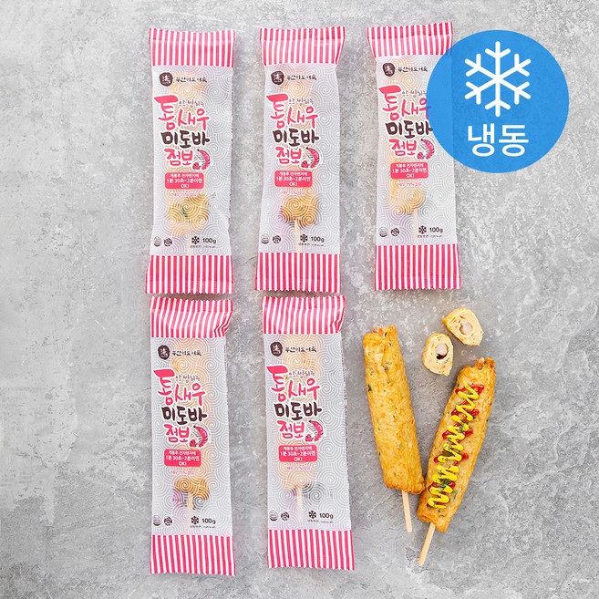 부산미도어묵 통새우 미도바 점보 어묵바 (냉동), 100g, 5개