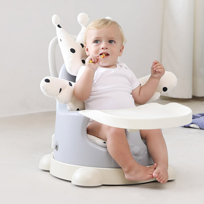 에시앙 P edition 크라운 윙스 라이너 아기 점보 의자 세트, 메탈그레이 + 에곤뉴트럴 + 도트아이보리