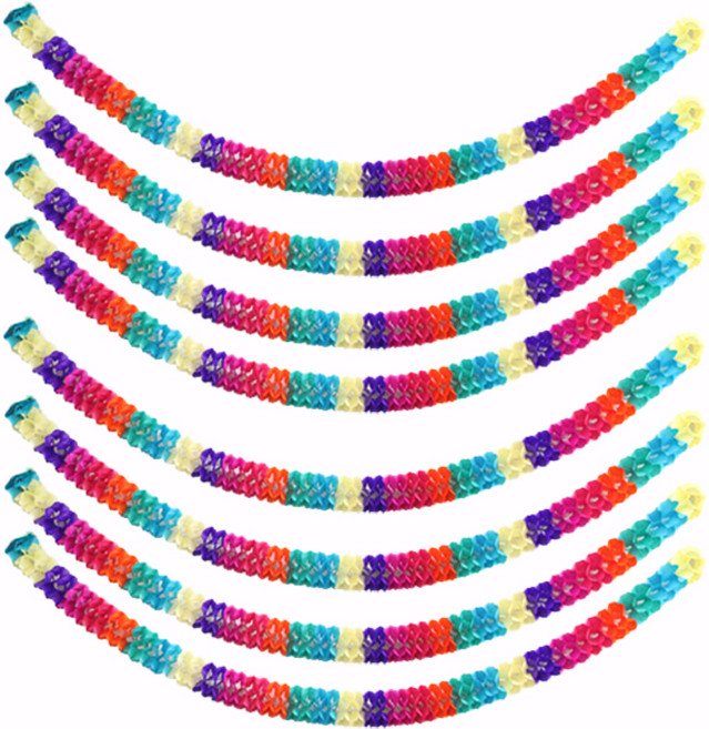 LivingDA 彩虹圓形小掛旗 8入, 混合顏色