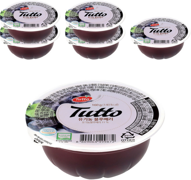 Tuto有機藍莓布丁, 160g, 6入