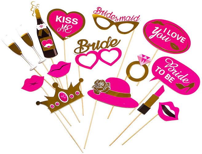 파티팡 포토프롭스 브라이덜샤워 15종 세트, 혼합색상, 1세트