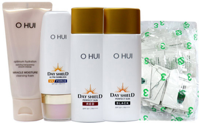 오휘 데이쉴드 퍼펙트 선 블랙 SPF 50+ PA++++ 80ml + 선 레드 SPF 50+ PA++++ 80ml + 선블럭 유브이 포스 SPF 50+ PA++++ 50ml + 클렌징 폼 80ml + 세럼 1ml x 120p, 1개
