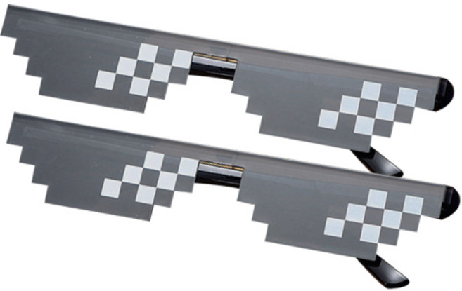 갓샵 8비트 픽셀 선글라스, 혼합색상, 2개