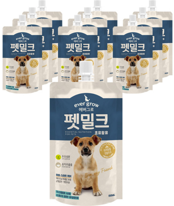 에버그로 강아지 펫밀크, 초유함유, 150ml, 10개