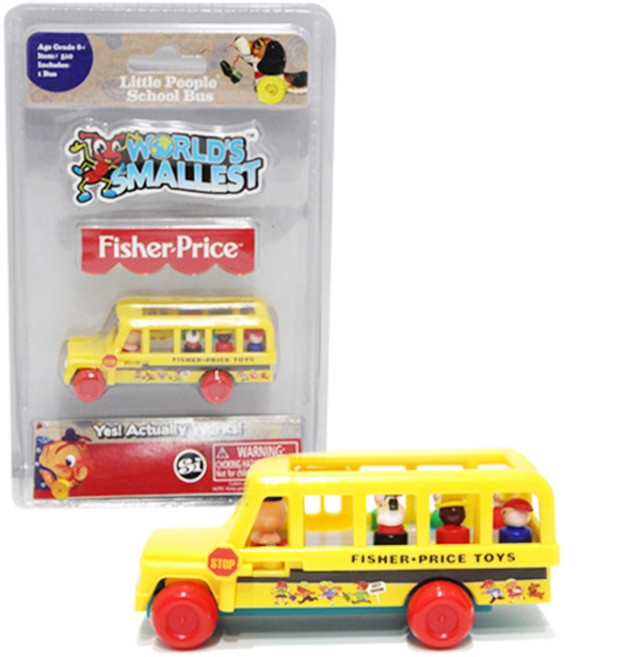 피셔프라이스 월드스몰레스트 스쿨버스 피규어, 혼합 색상, 1개