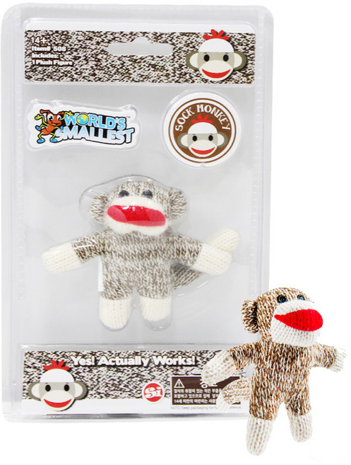 월드스몰레스트 삭스몽키 피규어, 8cm, 빨강, 1개