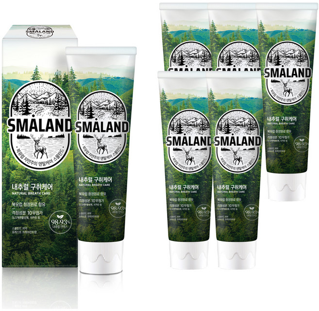 스몰란드 포레스트 치약 프레쉬민트향, 150g, 6개