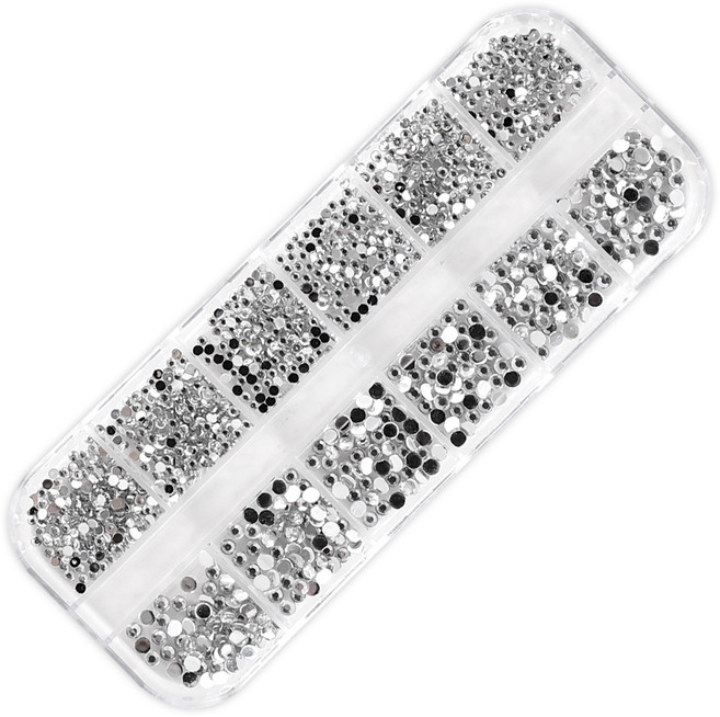 시크핏 사이즈혼합 네일스톤 크리스탈 세트, 혼합색상, 1개