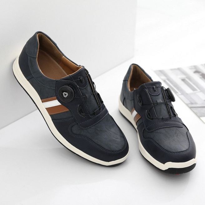 GODSHOE 男士旋鈕式室內高爾夫球鞋兼皮革運動鞋