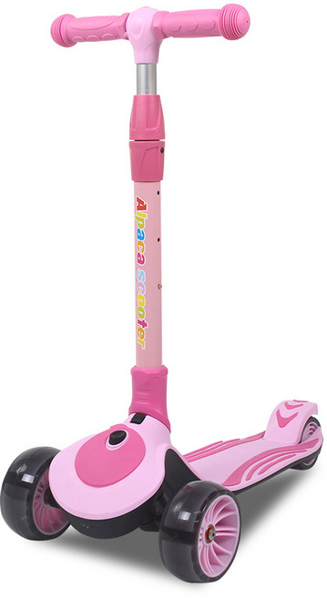 알파카 크레용 접이식 아동용 킥보드 리미티드 에디션, 파스텔핑크, 1개