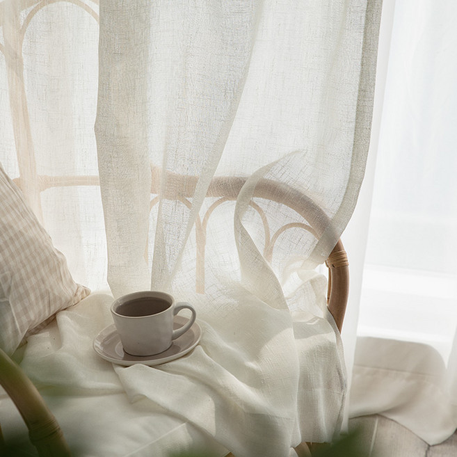 베베데코 마일드 대폭 핀형 쉬폰 속커튼