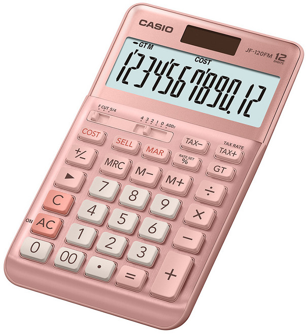 카시오 일반 계산기 JF-120FM, 핑크, 1개