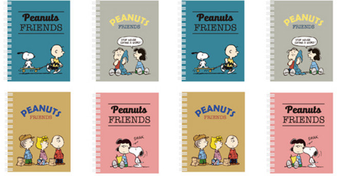 피너츠 좌철 수첩 40매 8p 세트, 랜덤발송, 1세트