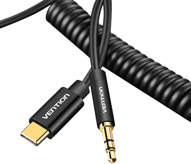 벤션 플렉서블 C타입 3.5mm 오디오 AUX 케이블 1m, 혼합색상, 1개