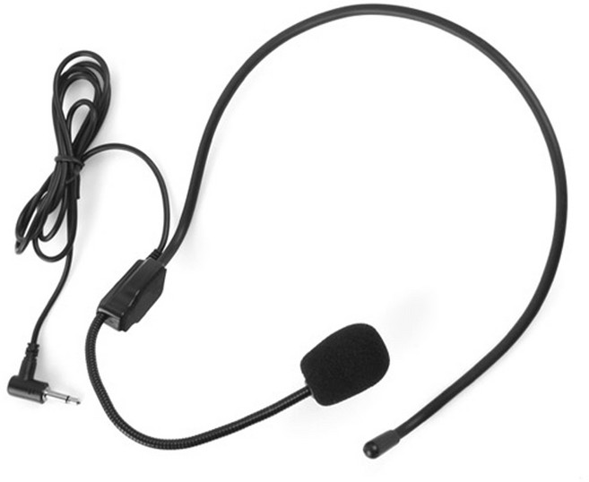 컴스 유선 헤드셋형 모노 3.5mm 마이크, WW676, 혼합색상