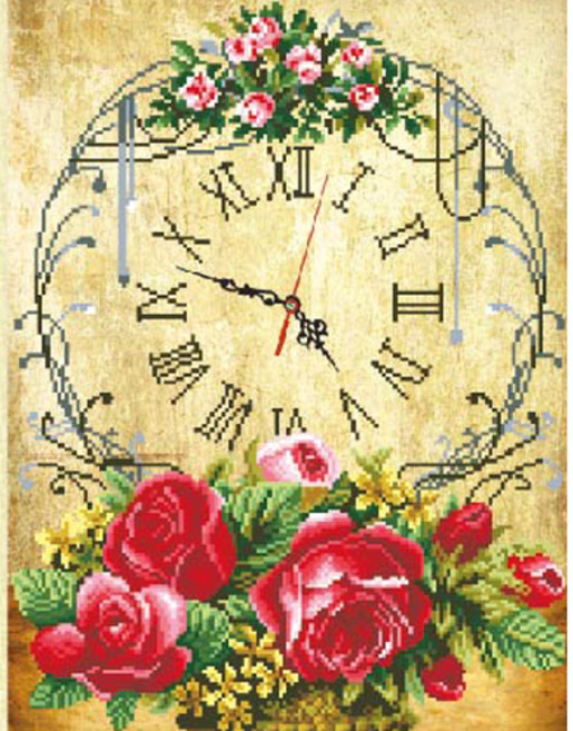 제제뉴 B1137 보석십자수 비즈 DIY 키트, 클래식 로즈 시계, 1개