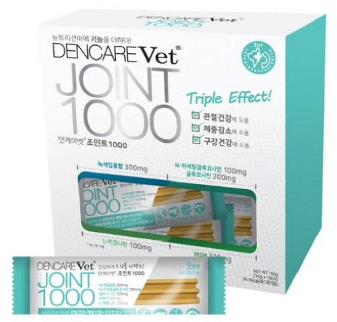 덴케어벳 강아지 덴탈껌 1000, 15개, 10g