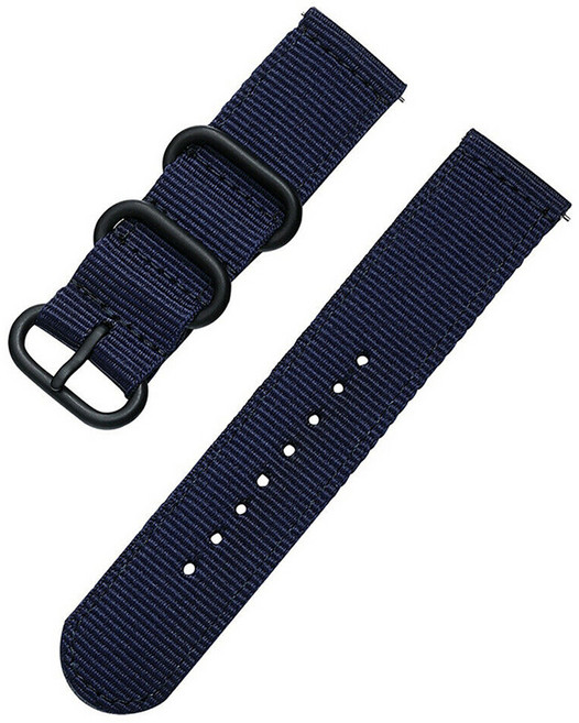 하마테 우븐 나일론 나토 스포츠스트랩 20mm 호환, 네이비, 1개