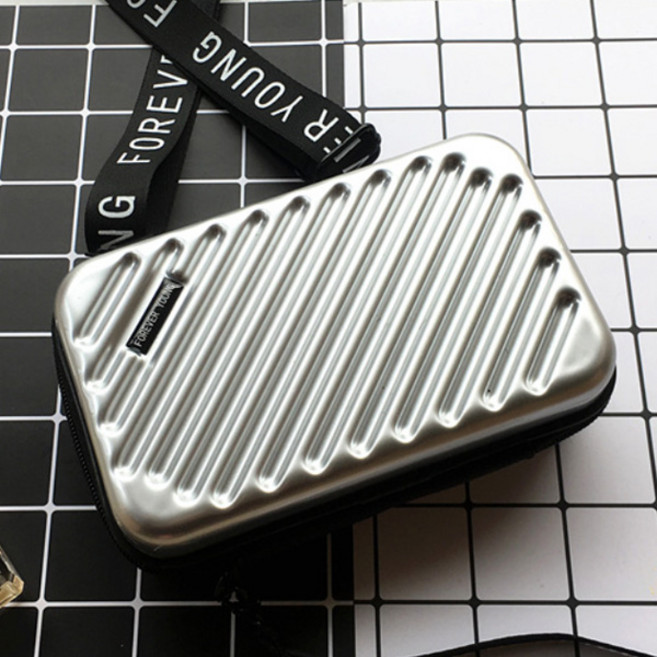 마켓피오 여행용 미니 하드 캐리어 어깨끈 파우치