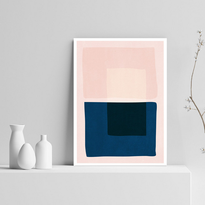 마니앤솔 추상 액자 테이블 특대 800 x 600 x 280 mm, 해피핑크