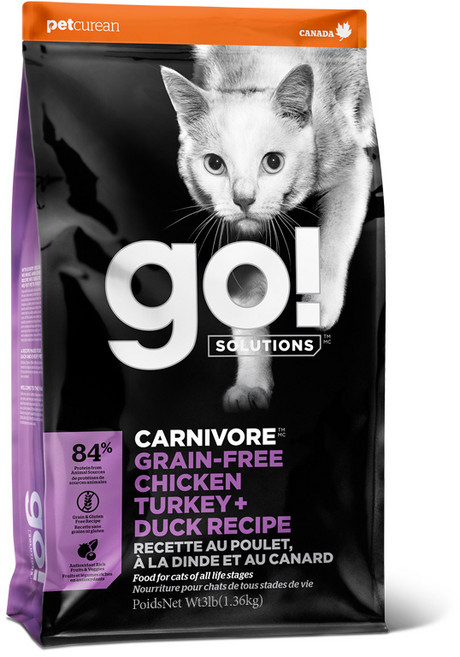 go 전연령 고양이 카니보 레시피 건식사료, 닭+칠면조, 1.36kg, 1개