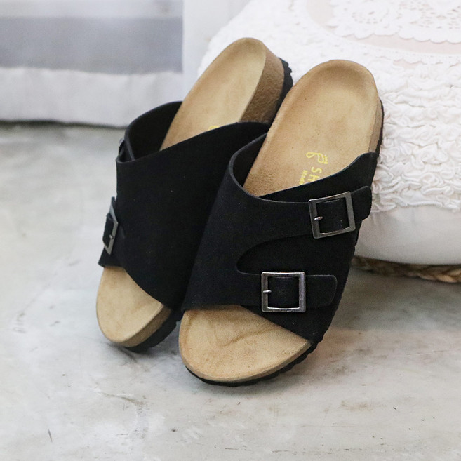 슈벨 여성용 이중쿠션 통굽 버클 시온 슬리퍼