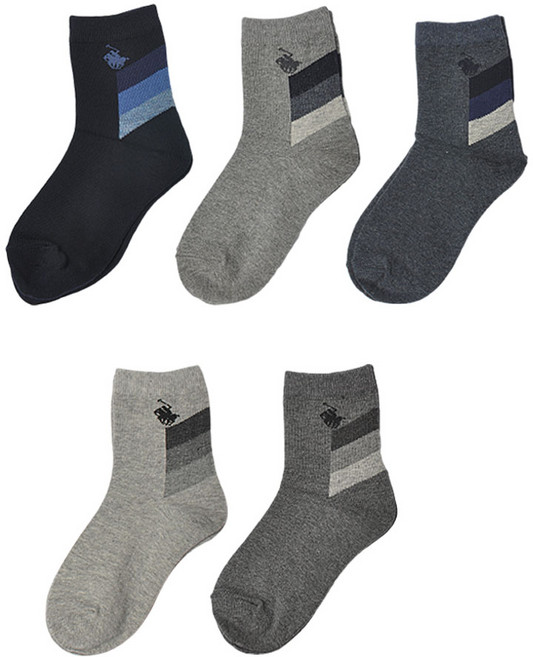 비버리힐스폴로클럽 남아용 삼링글 양말 5족 세트