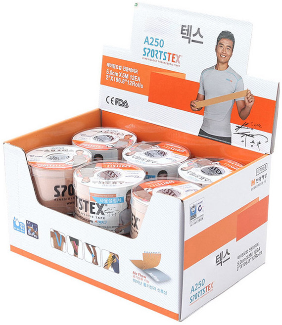 아텍스 근육테이프 A250 베이지 5cm x 5m, 12개입, 1개