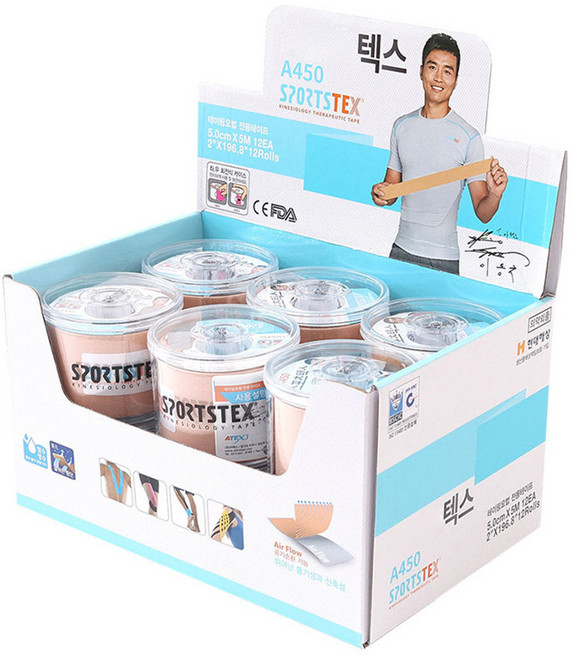 아텍스 스포츠텍스 A450 근육테이프 베이지, 12개입, 1개