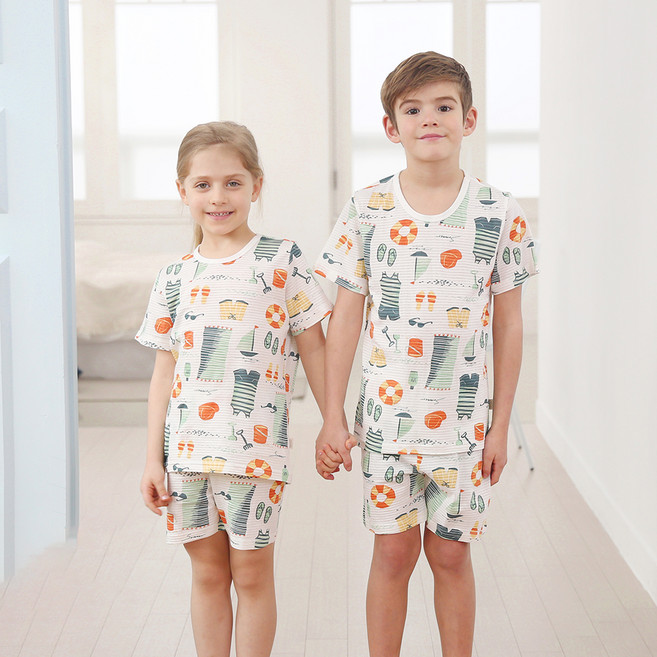 마밤오가닉 아동용 잇츠썸머 5부 내의 상하 세트