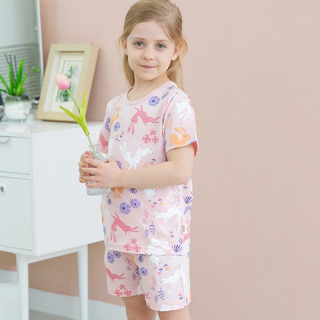 마밤오가닉 아동용 큐티버니 5부 내의 상하 세트