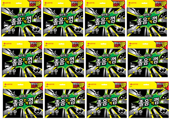 롯데웰푸드 졸음번쩍껌 오리지널, 105g, 12개