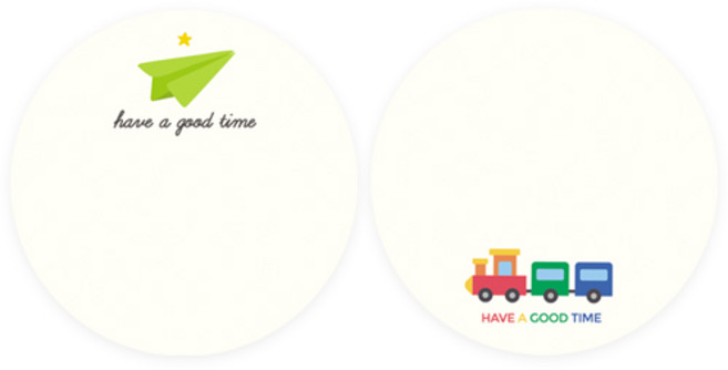 도나앤데코 초록 비행 60p + 알록달록 기차놀이 60p 원형 메모 스티커 세트 5cm 018, 혼합색상, 1세트