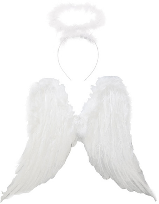 파티공구 큐티 천사 날개 머리띠 세트, 화이트, 1세트