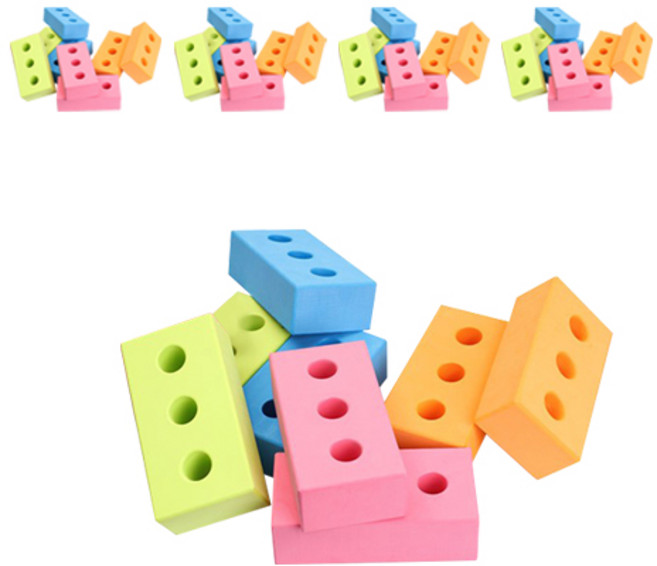 조이매스 컬러 벽돌 블록 표준형 세트 40p, 빨강, 주황, 초록, 파랑, 1개