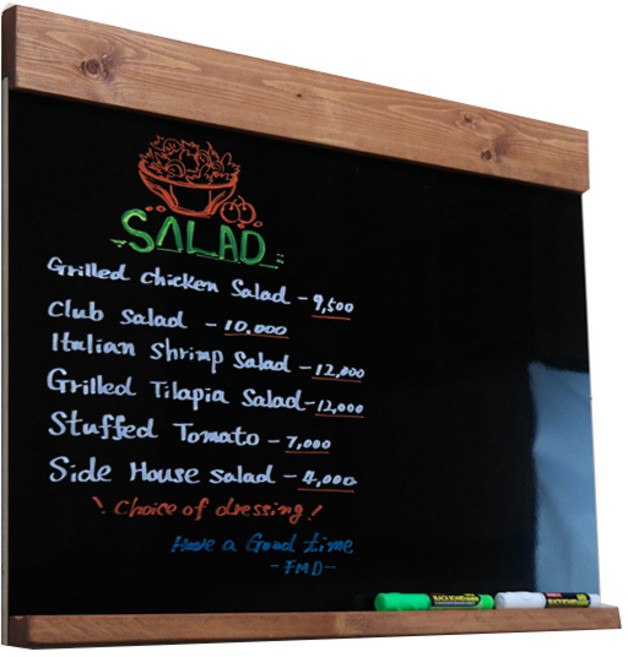 껀스 가로형 블랙 보드 메뉴판 NO 111, 월넛