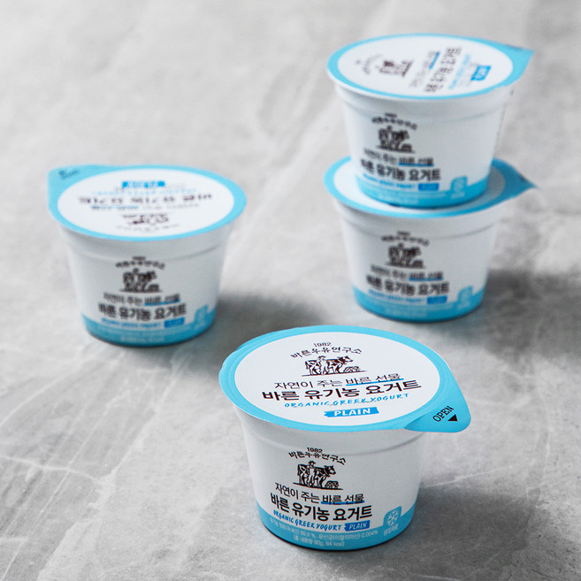 바른우유연구소 유기가공식품 인증 유기농 요거트 플레인, 360g, 1개