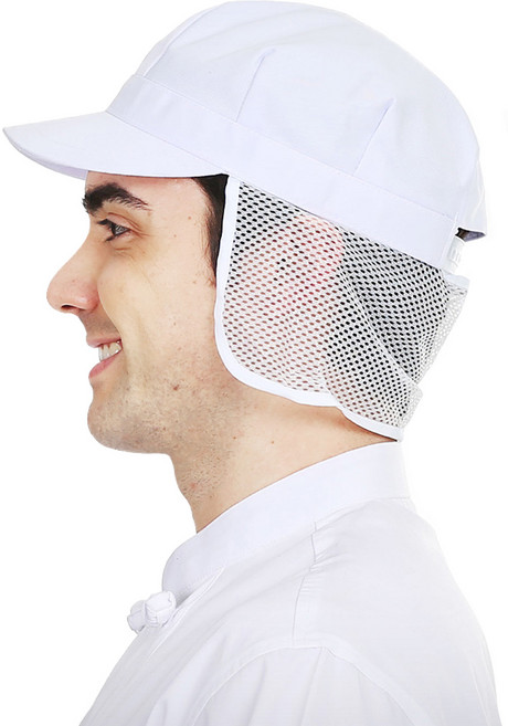 팀쿡 남성 귀망사 위생모 TSSG-113, 화이트, 1개