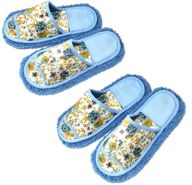 극세사 청소슬리퍼, 2세트, 블루