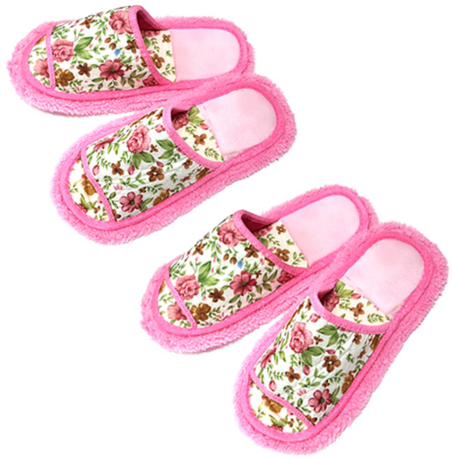 이티엔 극세사 청소슬리퍼, 2세트, 핑크