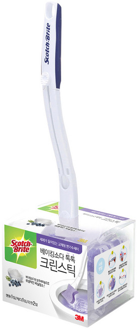 스카치브라이트 베이킹소다 톡톡 크린스틱 청소핸들 1p + 캐디 1p + 리필 4p 세트, 혼합색상, 1세트