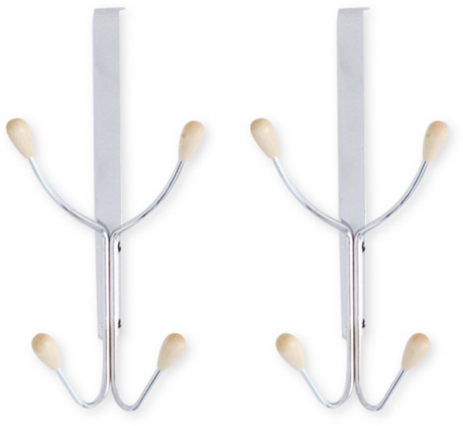 선우랜드 우드볼 도어훅 4구, 실버, 2개