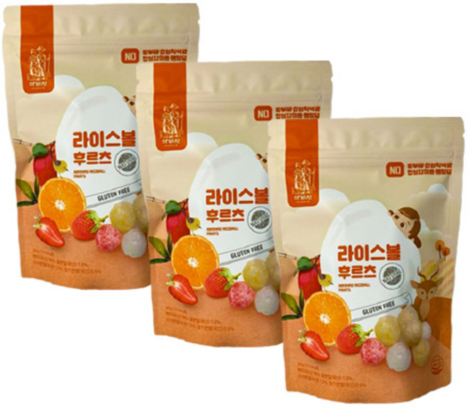 아비삭 라이스볼, 후르츠, 3개, 30g